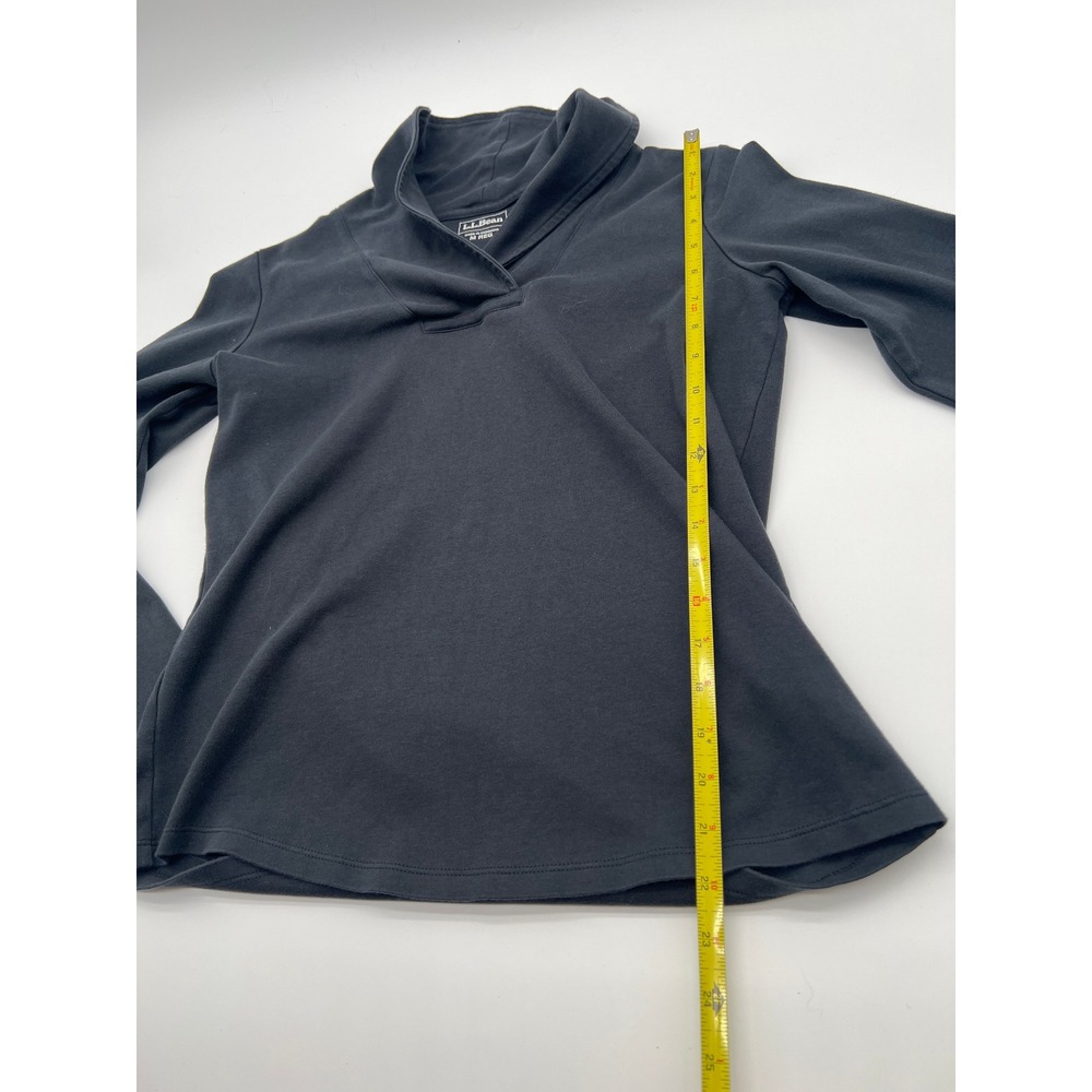 LL Bean Womens‎ Black 100% Cotton Casual Pullover Long Sleeve Minimalist Top M - Picture 5 of 7